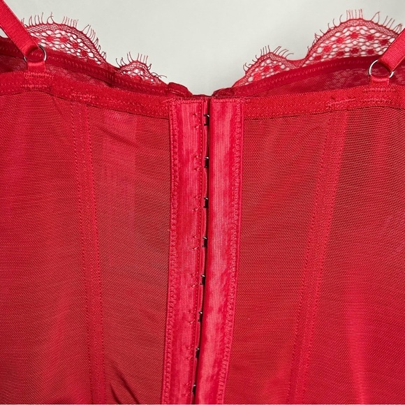 Urban Outfitters Out From Under Modern Love Corset Top Sz Small Red - Picture 7 of 10